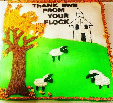 Pastor Appreciation Day! Thank Ewe From Your Flock! 🐑🕇 #buttercreamicing #cakeart #cakedeco ...