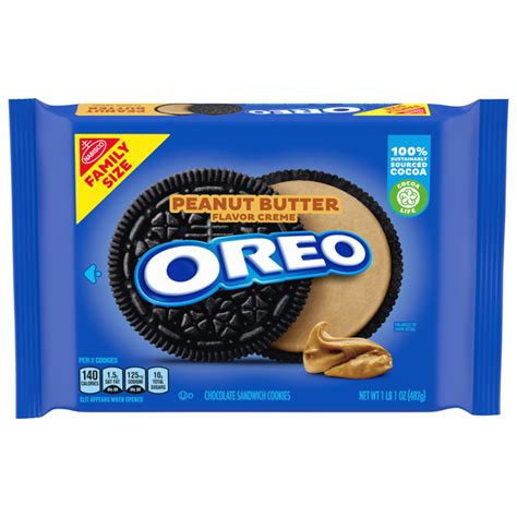 Save on OREO Chocolate Sandwich Cookies Peanut Butter Creme Family Size ...