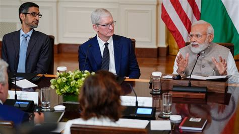 PM Modi meets Tim Cook, Sundar Pichai, Satya Nadella and other tech CEOs as US visit winds down ...