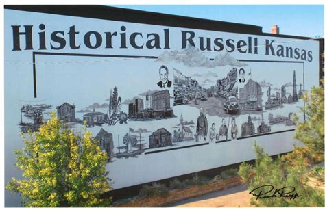 Rural Kansas Tourism | Russell Exploration: Giant Mural of Historical ...