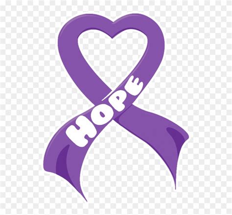 Hope Clipart Purple Ribbon - End Pancreatic Cancer, HD Png Download ...