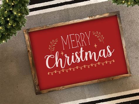 Large Merry Christmas Wood Sign Merry Christmas Sign Wood. | Etsy