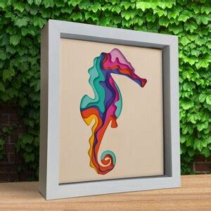 3d Seahorse, Shadow Box Svg, Layered Paper Cut, 3d Cricut Projects, Laser Cut Files, Layered Svg ...