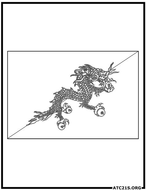 Bhutan Flag Coloring Page | ATC21S