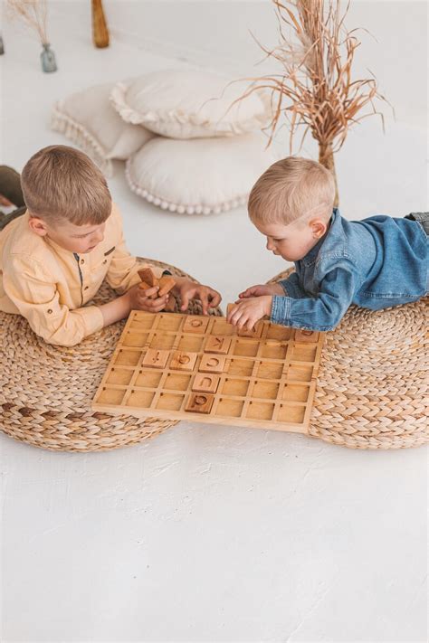 Wooden games for spelling Scrabble tiles and board perfect | Etsy