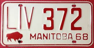 MANITOBA 1968 ---LIVERY LICENSE PLATE | Jerry "Woody" | Flickr