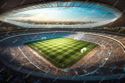 Premium AI Image | Beautiful aerial view of stadium background wallpaper