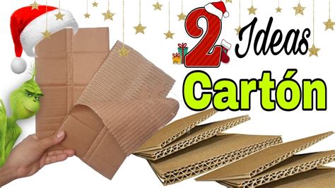 2 Manualidades Navideñas con CARTÓN Reciclado Fácil, Rápido y ...