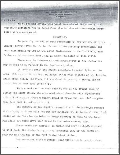 Preliminary Report on Oil Lands of La Prele Oil Company, Converse County, Wyoming (1903) - WSGS ...