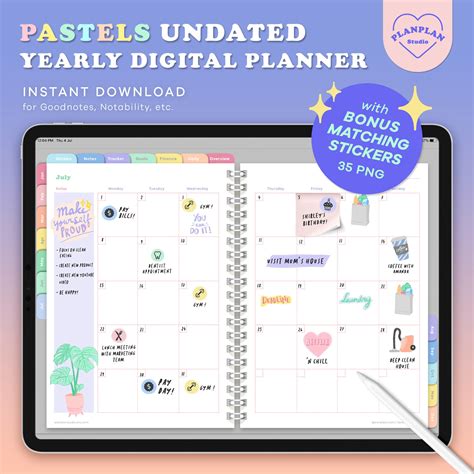 Digital Planner iPad Planner Goodnotes Planner Pastels | Etsy