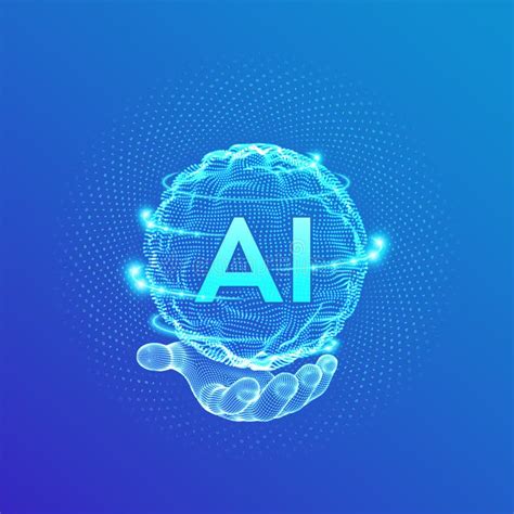 AI. Artificial Intelligence Logo in Hand. Artificial Intelligence and Machine Learning Concept ...