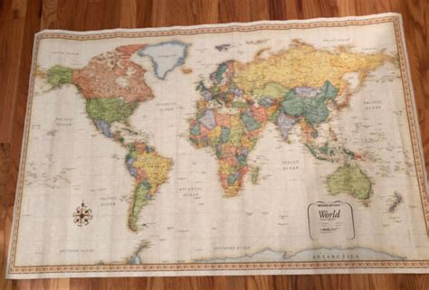 Classic Edition World Wall Map Rand McNally Large 50 x 32 Parchment ...