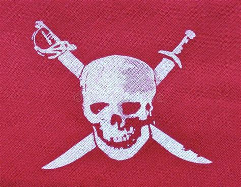 Mysterious Pirate Skull on Vibrant Red Background