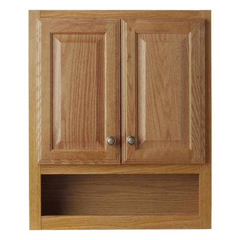 Style Selections 23.25-in W x 28-in H x 7-in D Oak Bathroom Wall ...