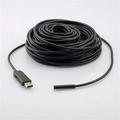 7mm 20M Windows PC USB Endoscope USB Camera IP67 Waterproof Inspection Flexible Snake USB Tube ...