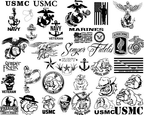 Usmc Logo Black And White