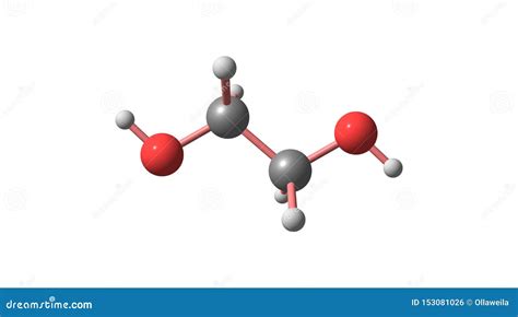 Ethylene Glycol Molecular Structure Isolated on White Stock ...