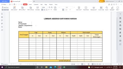 Contoh Format Absensi Karyawan Excel Ke Pdf Download - IMAGESEE