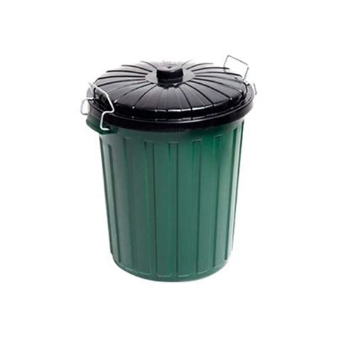 78025 Plastic Garbage Bin And Lid 55Lt Green | Winc