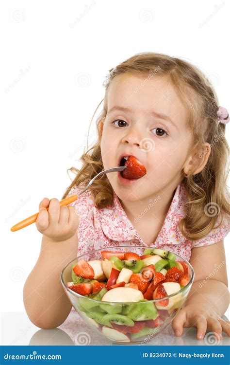 Little Girl Eating Fruit Salad Stock Photography - Image: 8334072