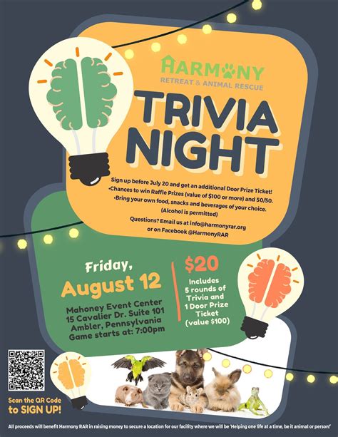 Aug 12 | TRIVIA NIGHT - FUN-RAISER and Lots of Great Prizes | Abington ...