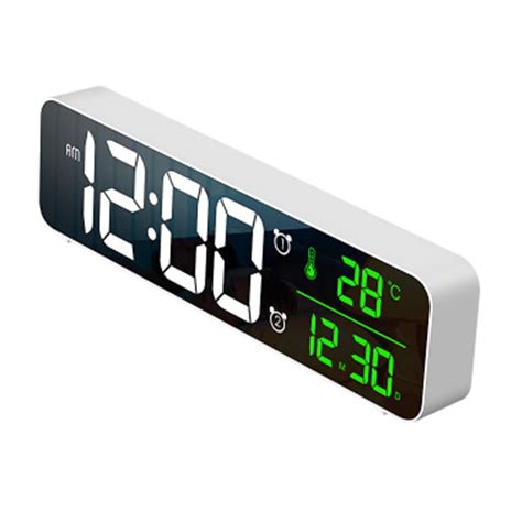 Digital Alarm Clock, LED Alarm Clock Digital Mirror Wall Clock Large ...