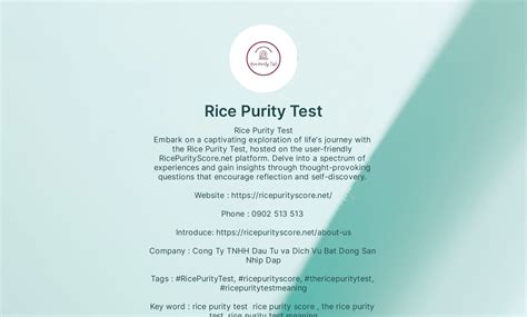 Rice Purity Test's Flowpage