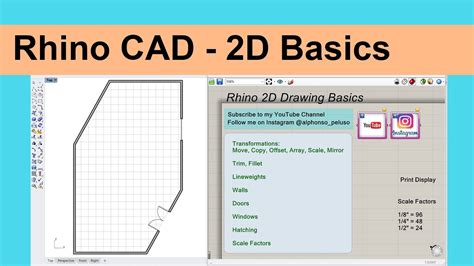 Rhino CAD - 2D Drawing Basics - YouTube