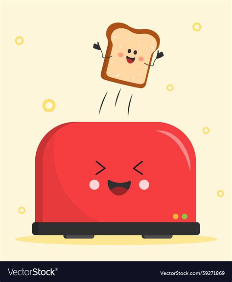 Bread pops out of toaster Royalty Free Vector Image