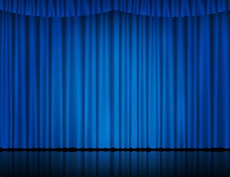 Blue Velvet Curtain In Theater Or Cinema Lit By Searchlight | Blue velvet curtains, Velvet ...