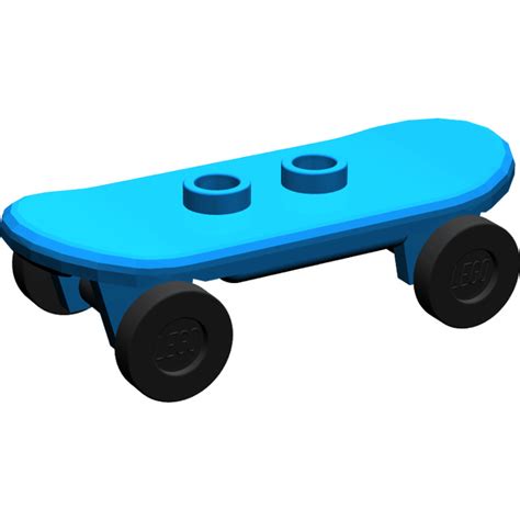 LEGO Blue Minifig Skateboard with Black Wheels | Brick Owl - LEGO ...