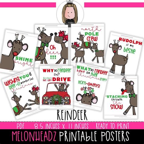 Reindeer Posters Printables - Etsy