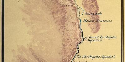 Los Angeles aqueduct map - Map of Los Angeles aqueduct (California - USA)