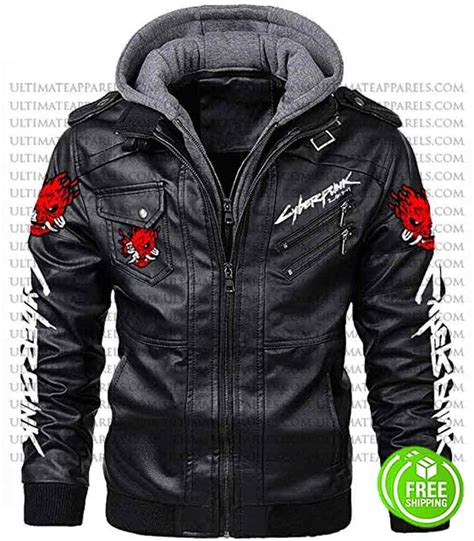 Cyberpunk 2077 Black Leather Jacket Cosplay | Samurai Jacket Replica