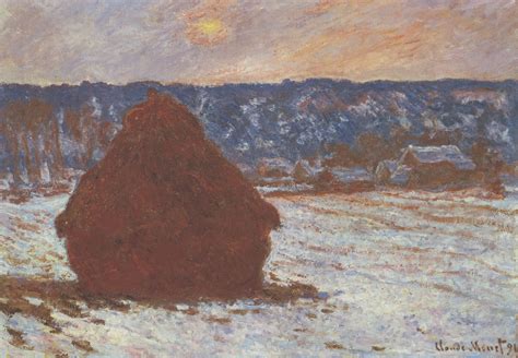 Monet, Claude - Haystacks, snow, overcast sky-12 Inch BY 18 Inch ...