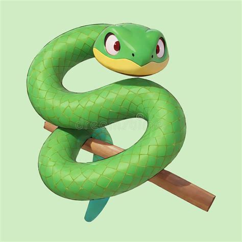 Snake in the Tree Branch Cartoon Illustration Stock Illustration - Illustration of amphibian ...