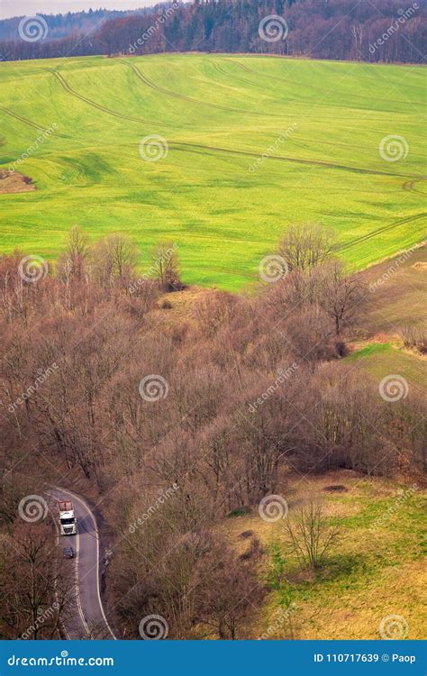 Road through the Rural Landscape of Lower Silesia Stock Image - Image ...