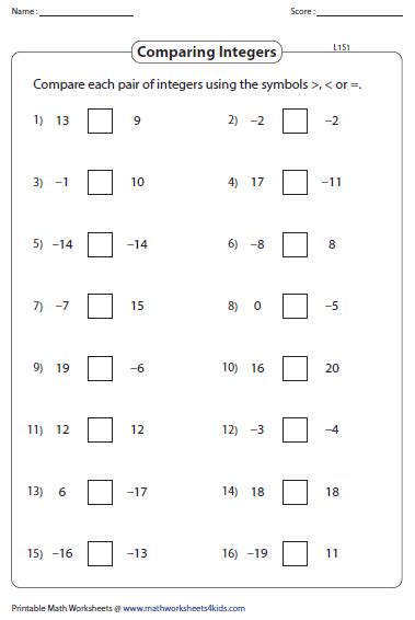 addition of integers worksheet grade 7 math worksheets printable - integers worksheet grade 7 db ...