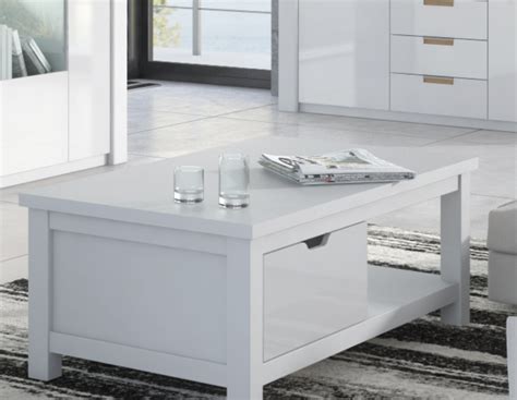 Serene White Gloss Coffee Table With Drawers -2915 (1) | Coffee table, White gloss coffee table ...