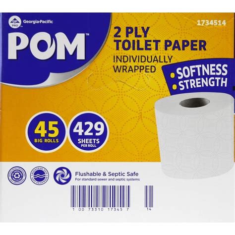 Pom Toilet Paper, 2-Ply (45 each) - Instacart