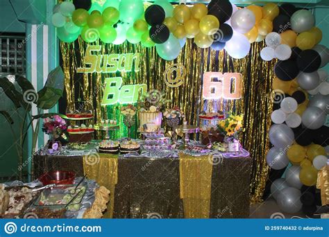 Cakes Sweets Beautiful Event Backdrop of Sixty Years Stock Photo - Image of event, festival ...