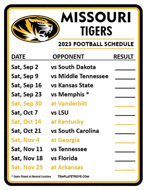 Mizzou Tigers Football Schedule 2024 - Elna Salaidh