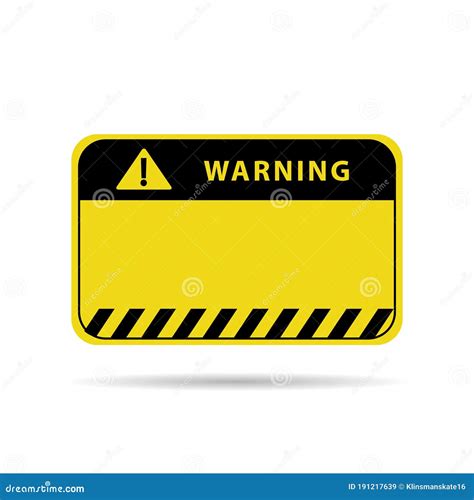 Blank and Empty Warning Sign Design Vector Stock Illustration - Illustration of risk, alert ...