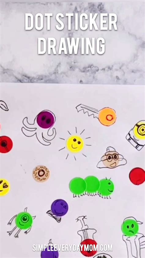 Dot sticker art drawing for kids – Artofit