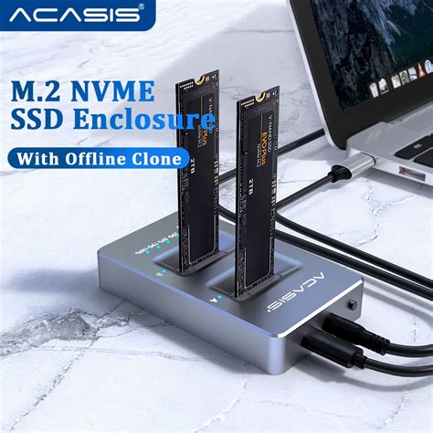 ACASIS typec USB 10G to NVME Dual-Bay NVME Docking Station for M2 SSD Key M, Support Offline ...