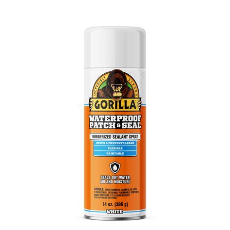 Gorilla 14 oz. Waterproof Patch and Seal Rubberized Sealant Spray White ...