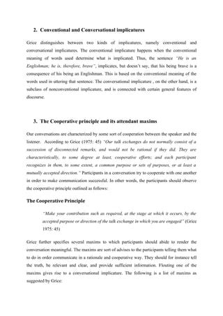 Grice's theory of conversational implicature | PDF