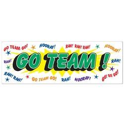 Go Team Sign Banner | Team banner, Sports themed party, Sports party ...