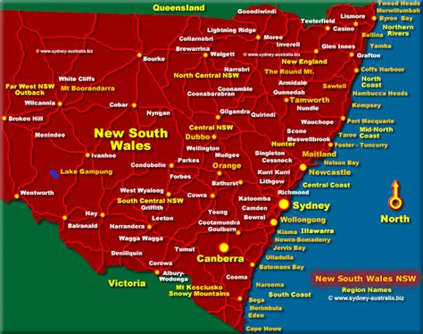 NSW Map - Australia Tourist Guide