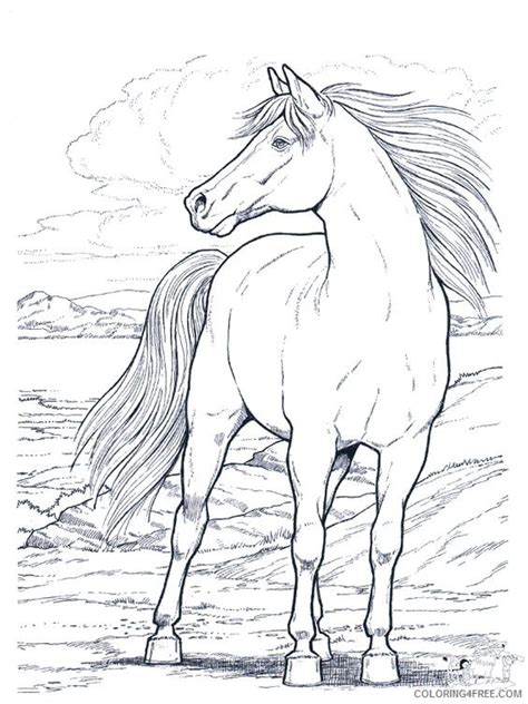 realistic horse coloring pages Coloring4free - Coloring4Free.com